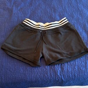 adidas Black Women's Athletic Shorts with Striped Waistband